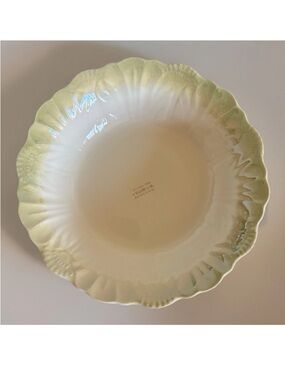 Vintage Greetings from H. Bellerud & Co. Adams, N. Dak. Green Lustre Bowl 9"